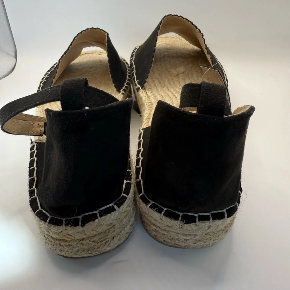 Black Espadrille Flatform Sandals